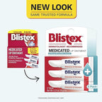 Blistex Medicated Lip Ointment 3 Count, 0.21 Oz. Relieves Cold Sores & Helps Heal Dry Chapped Lips, Lip Sores & Blisters Pain Relief Healing Balm, Stocking Stuffer for Holiday
