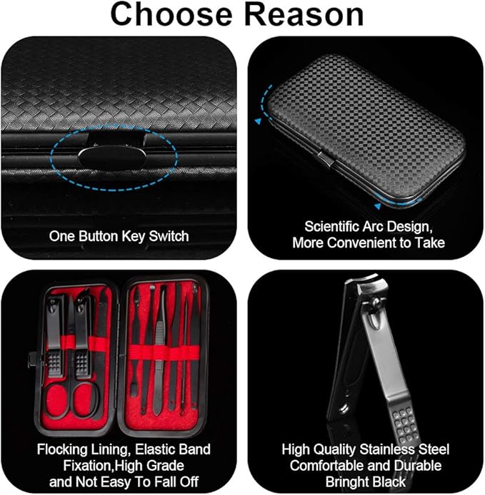 Manicure Kit, OKOM Manicure Set, Mens Grooming Kit, Nail Care Set, Manicure Kit for Men and Women,Nail Kit,Grooming Kit,Nail Clipper Set,Stocking Stuffers,Stocking Stuffers for Teen Boys,Gifts for Men