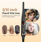 Small Flat Irons for Short Hair, 3/10" Thin Flat Iron for Short Hair, Pixie Cut and Bangs, Negative Ions Small Hair Straightener for Edges with 10th Adjustable Temp. Auto Shut Off