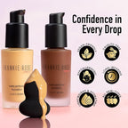 Frankie Rose Cosmetics Matte Perfection Foundation Makeup – Long-Lasting, Hydrating Foundation for Semi-Matte Finish - Full Coverage for All Skin Types - (Fair) 1.0 US fl oz / 30 ml