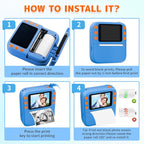 Instant Print Camera for Kids, Christmas Birthday Gifts for Girls Boys, 1080P Instant Digital Print Cameras for Toddler,Portable Toy for 4 5 6 7 8 9 10 Year Old Girl with 32GB SD Card，Blue