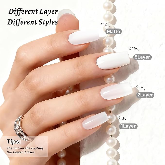 18ml White Nail Polish Large Volume Quick Drying Nail Polish, Fast Drying and Long Lasting Color Nail Art DIY Home Manicure Gift for Women