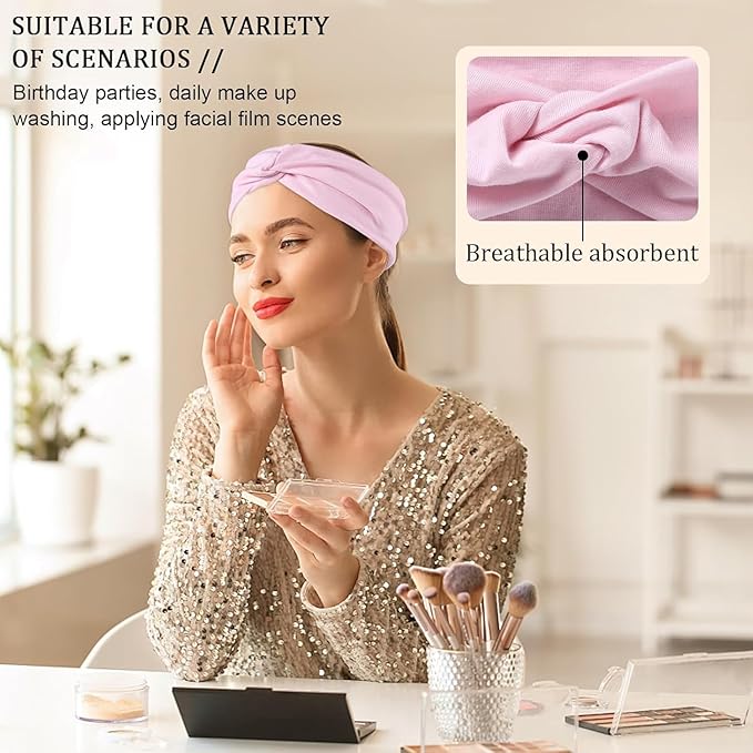 12 Pcs Stretchy Sport Headbands for Women,Absorbed Sport Headband Soft Twist Knotted Headbands for Yoga, Workout Daily Life