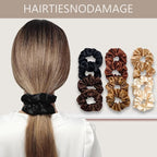Hair Ties for women 4 popular styles Hair Elastics (15pcs No Damage Hair Ties 50pcs High Elastic Ties 15pcs Ponytail Holders 12 Satin Scrunchies) Pain-free No Crease multiple colors for all hair types