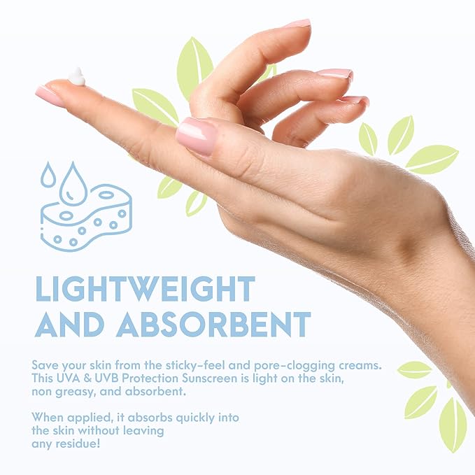 SPF15 Broad Spectrum Natural Sunscreen, Soothing & Hydrating Sunscreen Lotion, Plant-Based Sun Block, Water-Resistant Sun Screen Protector for Face and Body, 4oz - Natural Tone Organic Skincare