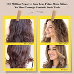 Portable Mini Travel Blow Dryer Brush for Women, Light Weight Dual Voltage 110V-120V/220V-240V Hot Air Brush with International Power Adaptor