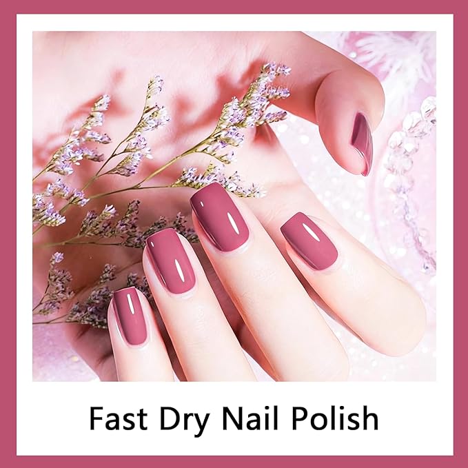 16.5ml Dark Pink Nail Polish Large Volume Quick Drying Nail Polish, Fast Drying and Long Lasting Color Nail Art DIY Home Manicure Gift for Women