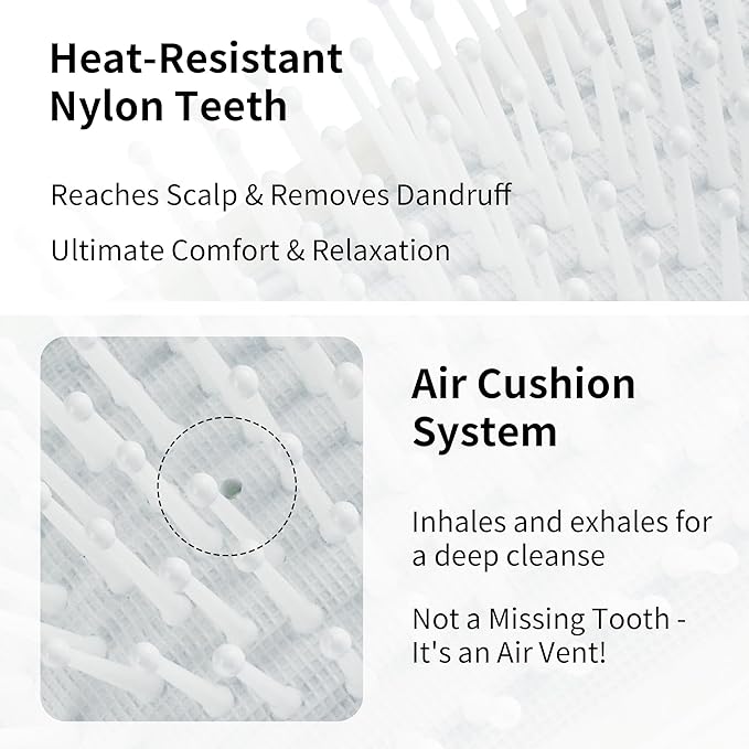 Paddle Hair Brush for Women-Detangling Cushion Brush with Soft Ball-Tip Bristles,Anti-Static Wide Brush for Wet Dry Hair,Smooth Comfortable Scalp Care