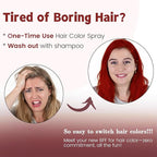 Red Hair Spray Color Temporary, Hair Color Spray 1-Day Hair Dye Colored for Kids Women Men, Hair Wax Color Washable, Hair Paint Halloween Fast-Drying 4.06 Fl Oz
