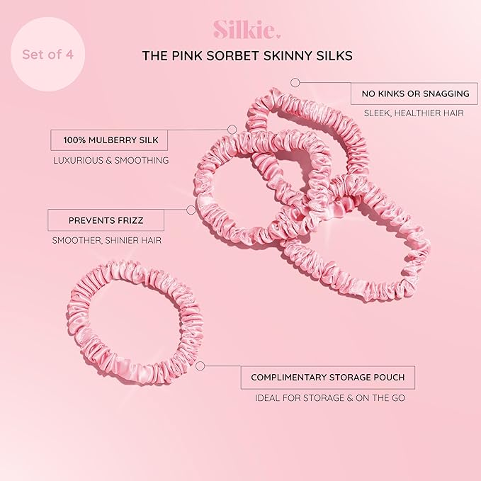 SILKIE x4 Set 100% Pure Mulberry Silk (Pink Sorbet)