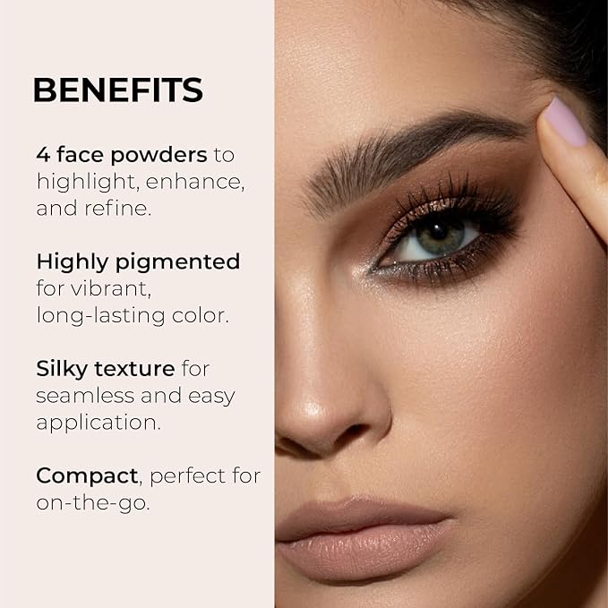 LUMINESS Complete Makeup Kit - Includes Face Palette, Airbrush Foundation, Primer and Brush - Silky, Long-Wearing, Easy to Blend, Perfect Makeup for Older Women, 4-PC Make Up Set (02 - Fair)