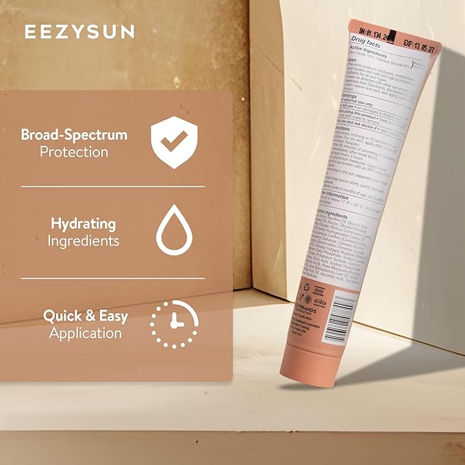 BARE Tinted Sunscreen SPF 50 – Non-Greasy, Water-Resistant, Vegan & Reef-Safe with Hyaluronic Acid & Jojoba Oil – 1.69 fl oz – Tan