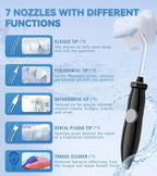 Water Dental Flosser for Teeth Cleaning with 1000ML Large Capacity and UV Storage, 10 Adjustable Pressure Electric Oral Irrigator with 7 Jet Tips, Gifts for Dental Health Seekers (Black)
