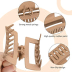 4 Inch Big Hair Claw Clips 6 Pcs Large Claw for Thick Hair Square Hair Clips for Women Rectangle Hair Clips Nonslip Acrylic Banana Jaw Clips Hair Accessories for Girls (Amber)