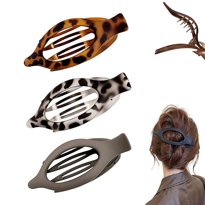 Flat Hair Clips for Women, French Hair Claw Clips for Thick, Thin, Long & Short Hair, Duck Billed Clips, No-Slip Grip Hair Styling Accessories for Women Girls Daily Use (MixB 3PCS)