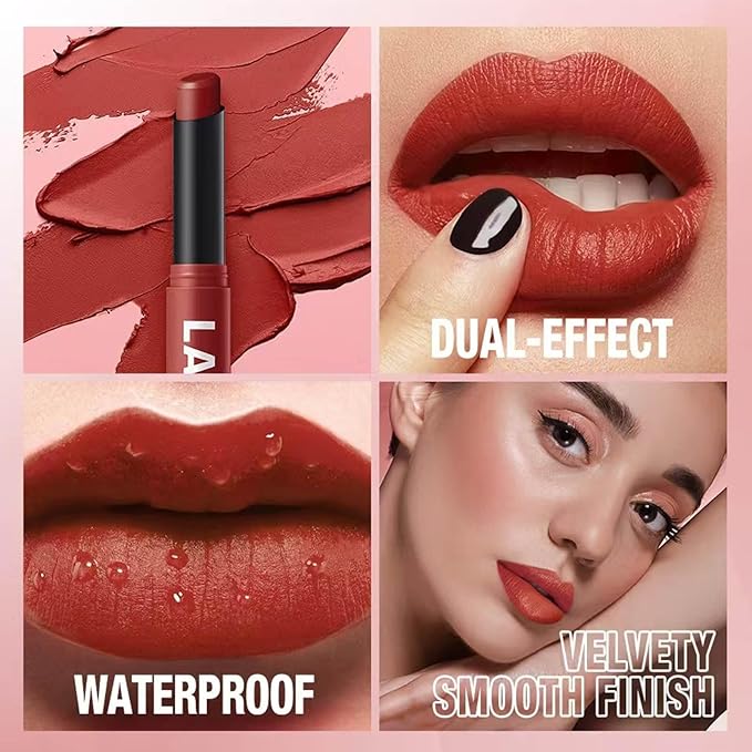 Matte Lipstick For Women Girls 24Hr Wear Waterproof Long Lasting Hypoallergenic Lipsticks - Lightweight Non-Drying, Fade-Resistant Formula 12 Trendy Colors for Daily Use Vegan & Cruelty-Free 08 (08)