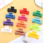 3.5 Inch Medium Hair Accessories: 12 Pcs Square Jaw Clips for Thick and Thin Hair - Rectangular Bulk Clips for Women and Girls - Dopamine
