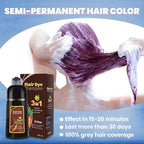 IIIMEIDU Hair Dye Shampoo 3 in 1 for Grey Coverage, Herbal Ingredients Shampoo Hair Dye for Women Men 500ml