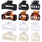 3 Styles Hair Clips for Women Small Medium Big Claw Clips for Thin Thick Hair 12 Pcs Hair Claw Clips Hair Clips Combination Hair Accessories for Women (Transparent)