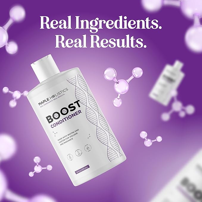 Boost Biotin Conditioner for Thinning Hair - Sulfate Free Biotin and Collagen Conditioner for Women & Men with Moisturizing and Volumizing Castor and Rosemary Oil for Fine Weak & Dull Hair (16 Fl Oz)