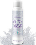Hair Glitter Body Glitter Spray, 150ML Glitter Hairspray Silver Glitter Spray for Hair and Body, Hair Glitter for Kids Women, Body Shimmer Festival Rave and Makeup 4.2 Fl Oz