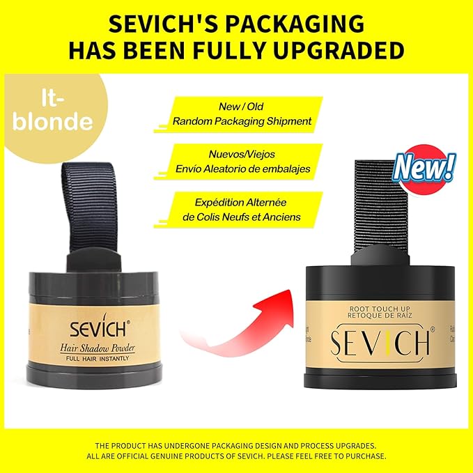 Sevich Hairline Powder - Root Touch Up Instantly Hair Color for Thinning Gray Coverage - Bald Spot Concealing Hair Powder for Women & Men - 48Hour Waterproof & Sweatproof - Med Blonde
