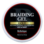 GOLD Braiding Gel Maximum Hold for LOC & Twist - No Flaking, No Whitening, Fast Drying, High Shine, Cool & Refreshing, Long Lasting Hold (5 oz)
