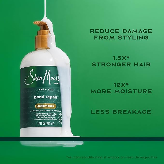 Shea Moisture Bond Repair Conditioner Amla Oil Strengthens And Repairs Hair Bonds With Hydroplex Technology And Amla Oil For Less Breakage With Restorative HydroPlex Infusion 13 FlOz