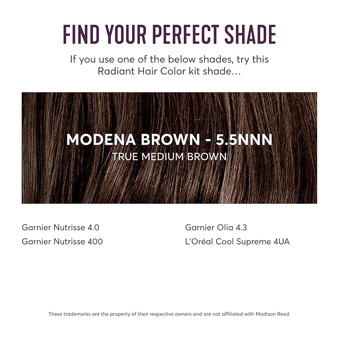 Madison Reed Radiant Hair Color Kit - 5.5NNN Dark Brown with Warm Golden Tones (Modena Brown), 100% Gray Hair Coverage Permanent Hair Dye for Resistant Grays | PPD-Free & Ammonia-Free, 2 Pack