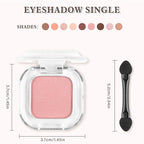 Pink Shimmer Single Eyeshadow Makeup Powder Palette，High Pigment Blendable Formula Eye Make-up for Women，Neutral Eye Shadow，sombras para ojos，Longwear Waterproof，Vegan & Cruelty-Free，Eyeshadow Gift