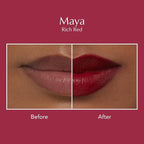 Thrive Causemetics Impact-FULL Smoothing Lipstick, Moisturizing Lip Makeup Essential with Vitamin E, Lightweight Creamy Lipstick for Women, Long Lasting, Vegan, Shade Maya (Rich Red)