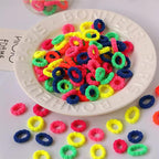 500 PCS Multicolor Cotton Hair Ties, Small Seamless Kids Hair Ties – Soft No-Crease Baby Hair Elastics for Girls, Kids & Toddlers, Gentle Ponytail Holders for Thin & Thick Hair. (Fluorescent Color)