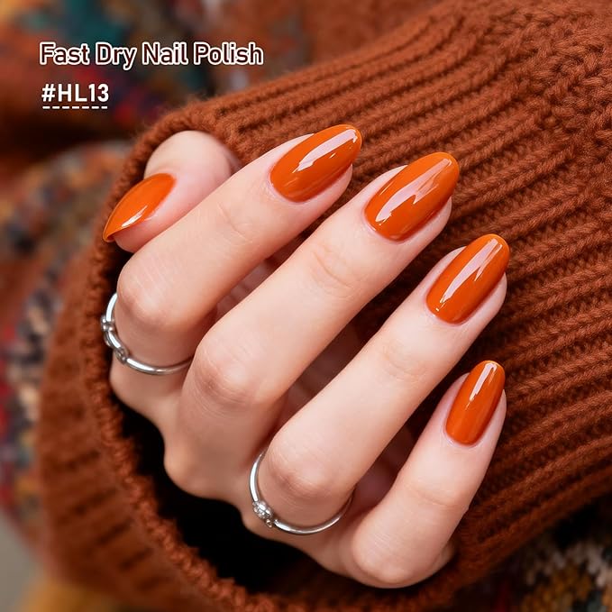 12Pcs Rose Nail Polish Set with Base and Top Coat Burgundy Dark Wine Cherry Red Hot Pink Fingernail Polish Kit Air Quick Dry Regular Finger Nail Polish Pack for Women Gift Holiday