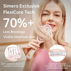 Simetra Detangler Hair Brush for Woman and Men, Original Detangling Brush for Curly Hair/Fine &Thick/Wet & Dry Hair, Holiday Present Hairbrush - Natural Crystal Inlay & 14K Gold Plating