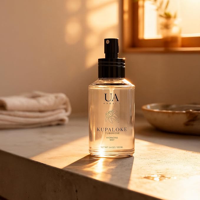 Kupaloke Tuberose Body and Hair Mist from Hawaii, Hair Perfume for a Light, Hydrating Refresh, Body Mist for Women and Men, Alcohol-Free, With Moisturizing Hyaluronic Acid & Glycerin, 3.4 oz