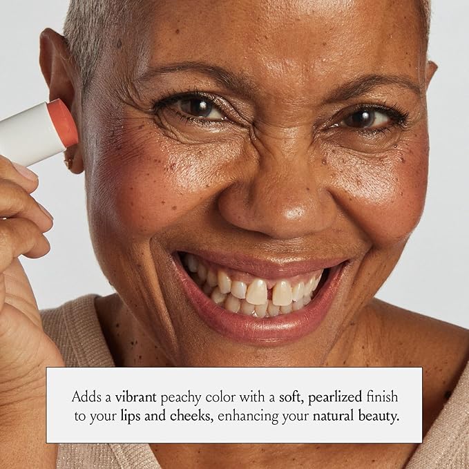 Boomstick Golden Peach ™ - Warm, Coral-Peach Blush Stick and Lipstick - Multistick, Vegan, Makeup for Older Women and Mature Skin Boom Stick By Cindy Joseph