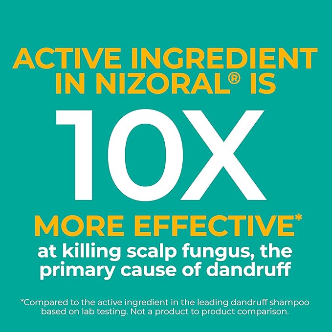 Nizoral Anti-Dandruff Shampoo with 1% Ketoconazole, 14 Fl Oz, Peppermint and Tea Tree Scent, Anti Fungal Shampoo, For All Hair Types