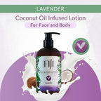 Coco Fiji Face & Body Lotion Infused With Coconut Oil | Lotion for Dry Skin | Moisturizer Face Cream & Massage Lotion for Women & Men | Lavender 12 oz, Pack of 1
