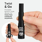 Blue Squid PRO Black and White Face Paint Stick - Waterproof Body Paint For Adults & Kids Eye Black Baseball, Eyeblack Softball -Hypoallergenic Twist-Up Non-Toxic Makeup Stick - Cosplay, Sports & SFX