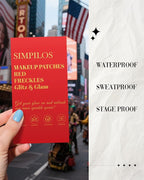 Red Face Glitter - Waterproof and Long-Lasting Body Glitter Speckles, Sparkle Makeup Patches for Festivals and Parties (RED - 8 Sheets)