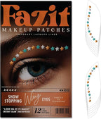 Fazit Makeup Patches - Show Stopping Wing Eyes - Glow Up Make-Up Patches - Cute Glitter Makeup Accessories for Women - Cosmetic Glitter for Face