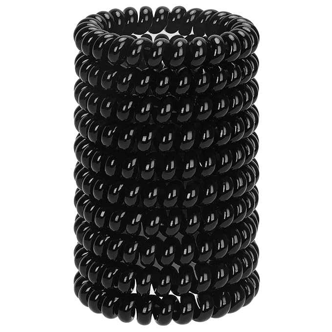 JessLab Spiral Hair Ties for Women, 10-Pack Traceless No-Damage Ponytail Holders, Coils Hair Bands for Girls, Assorted Colors