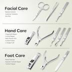 FAMILIFE Manicure Set, Professional Manicure Kit Nail Clippers Set 11 in 1 Stainless Steel Nail Pedicure Tools Kit Grooming Tool with Portable Green Leather Travel Case Luxury Gifts for Women and Men