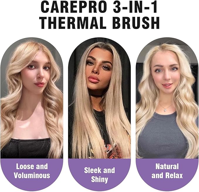 zavarea Thermal Brush, 1.5 Inch Heated Round Curling Brush, 800M Negative Ions Ceramic Stylers for Less Frizz, 4 Temp Set, Dual Voltage for Travel, Easy Use Boosts Shine