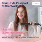 2 in 1 Professional Dual-Voltage Titanium Flat Iron Hair Straightener | up to 480°F | 10s Heat-Up | Straightening Iron & Hair Curling Wand 1.25" with Ceramic MCH Fast Heat, Auto Shut Off