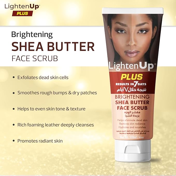 Omic LightenUp Lighten-Up Brightening Face Wash - 4 fl oz / 118 ml - Face Scrub Exfoliator, Natural Shower Gel, with Coconut Oil, Papaya, Shea Butter for All Skin Types