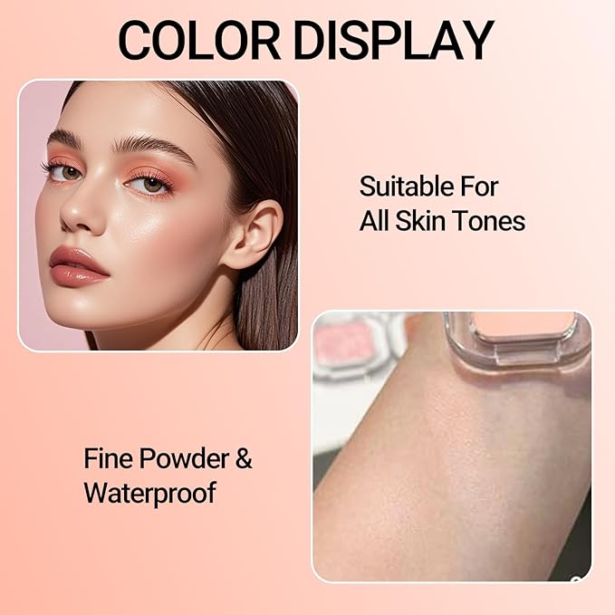 Erinde Light Orange Pink Single Eyeshadow Palette, Matte Cream Eye Shadow for Older Women, Blendable Long-Lasting Waterproof Eye Makeup Palette, High Pigment Powder Sombra De Ojos, 04 Apricot Nude