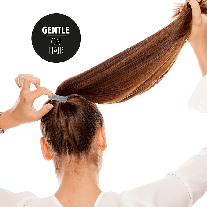 216-Piece Hair Ties, 4mm Hair Elastics, No Metal Ponytail Holders for Women, Durable for Thick, Curly and All Hair Types-Neutral Solids & Stripes