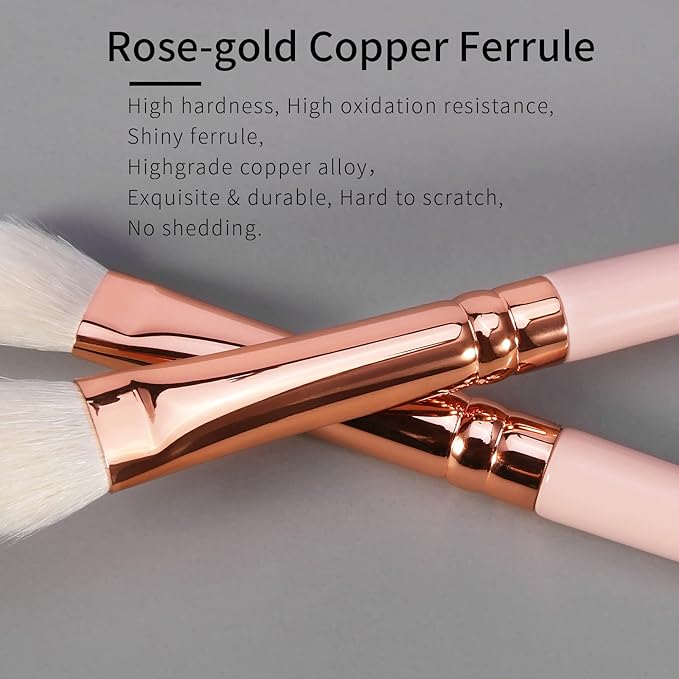 Medium Smudge Eye Shadow Brush - Natural Goat Hair Eyeshadow, Shader and Smudge Brush. Single, Pink. E403M