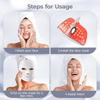 Red Light Therapy for Face,LED Face Mask Light Therapy,USB C Rechargeable,Infrared Light Therapy Mask LED Silicone Mask